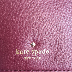 Authentic KATE SPADE Burgundy Pebbled leather Hand/Shoulder Bag – Valamode