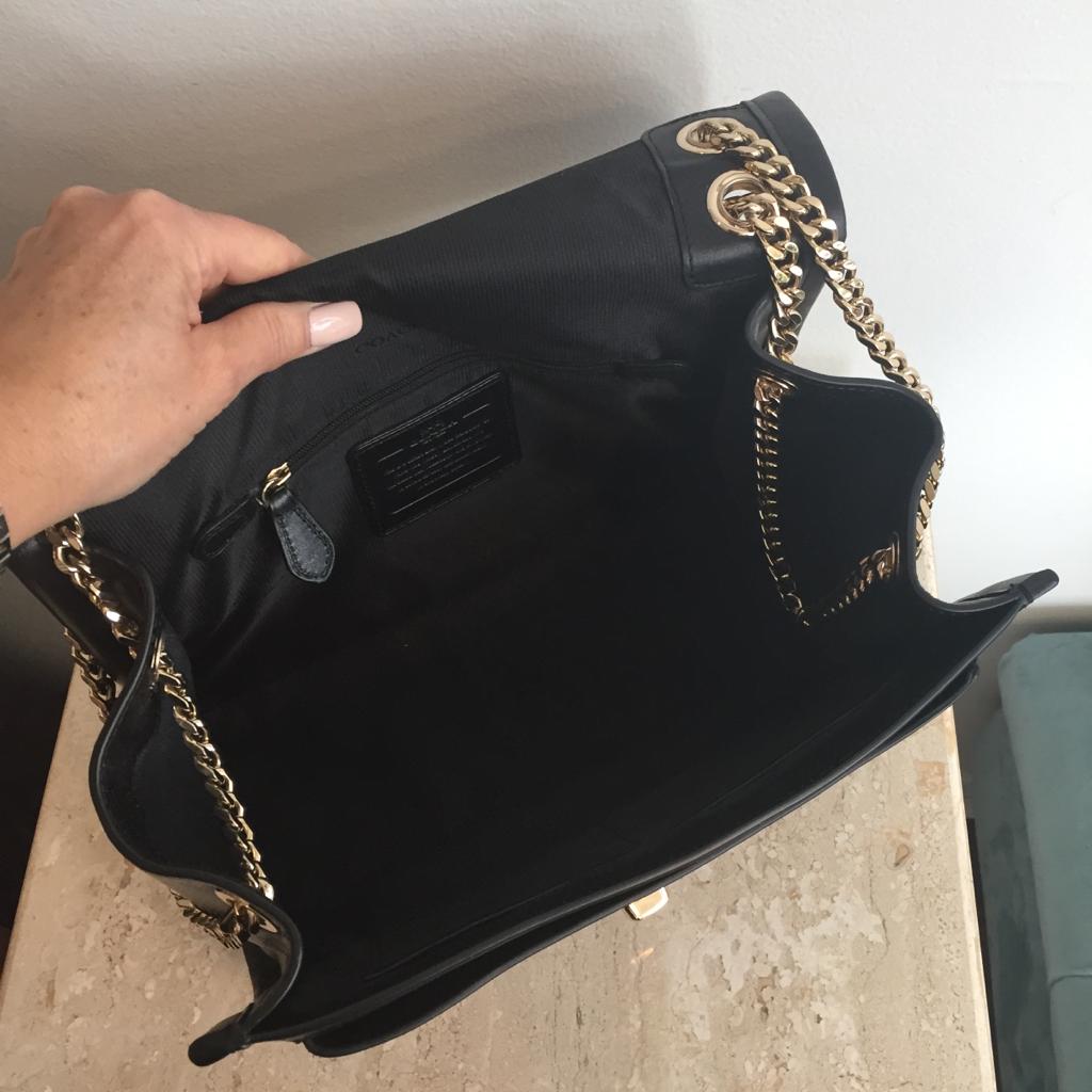 coach bag with gold chain