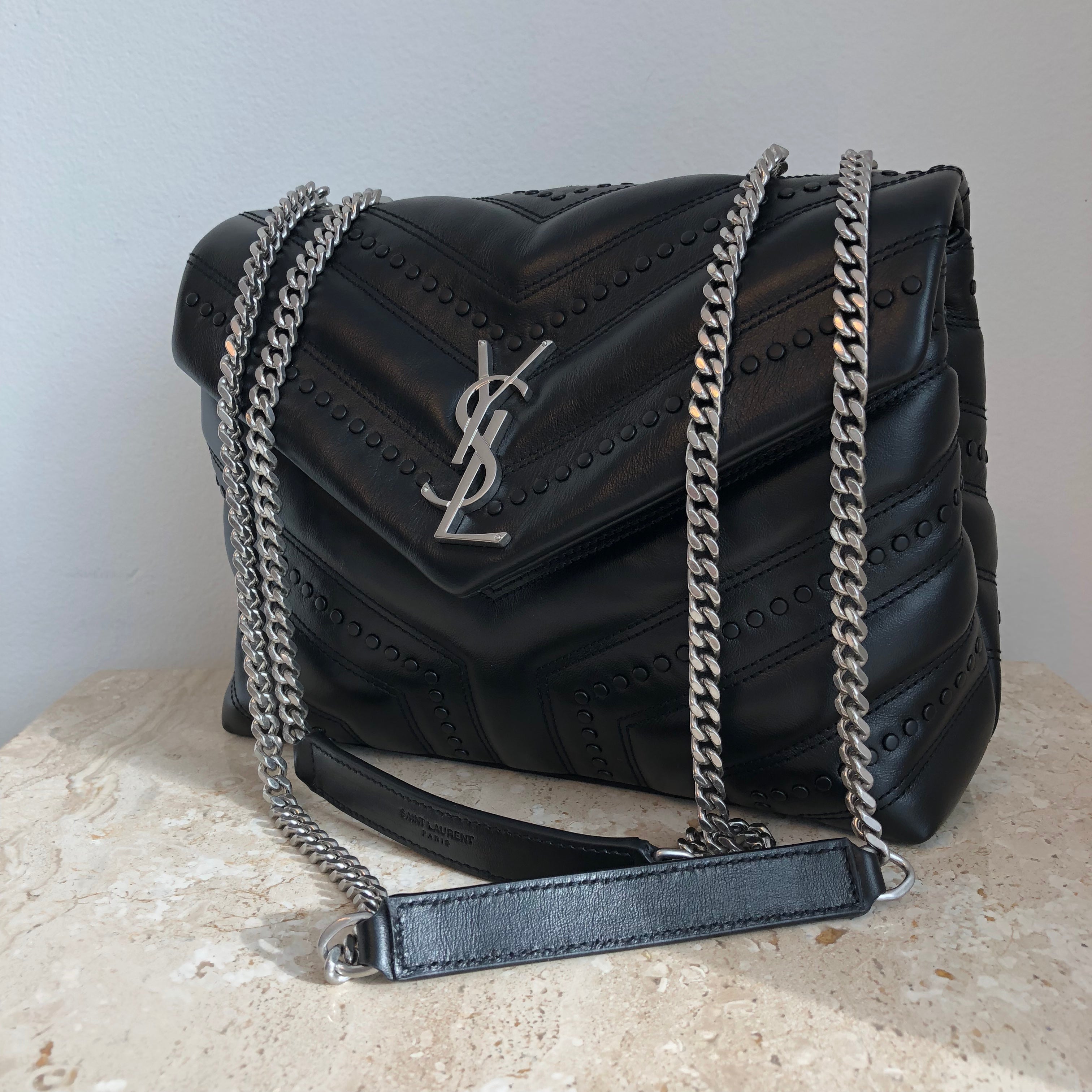 Authentic YVES SAINT LAURENT Toy Lou Lou Studded Bag – Valamode