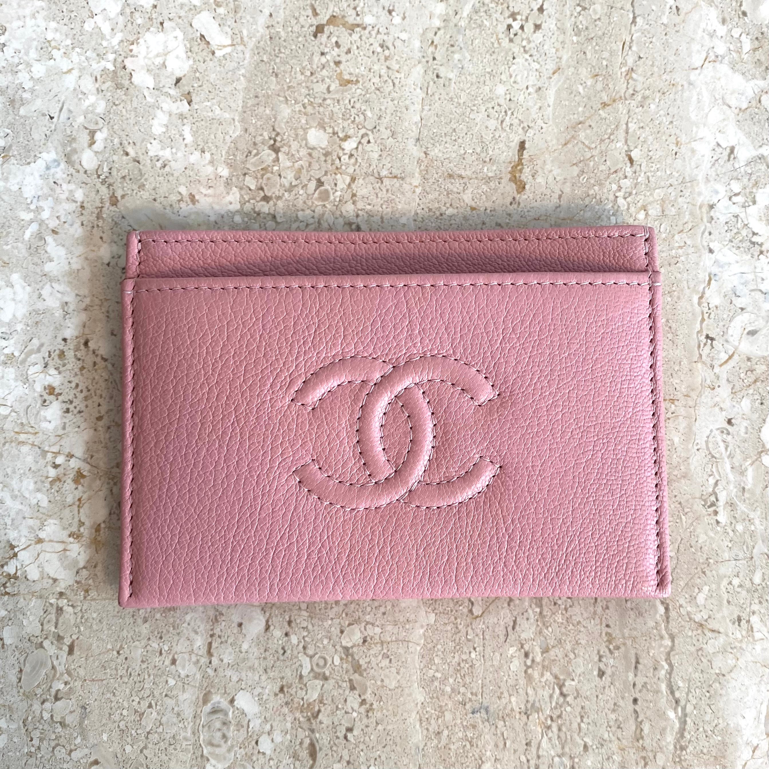 Authentic CHANEL Pink Leather Card Holder – Valamode