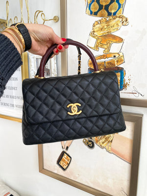 Authentic CHANEL Coco Handle Black Caviar Handbag GHW – Valamode