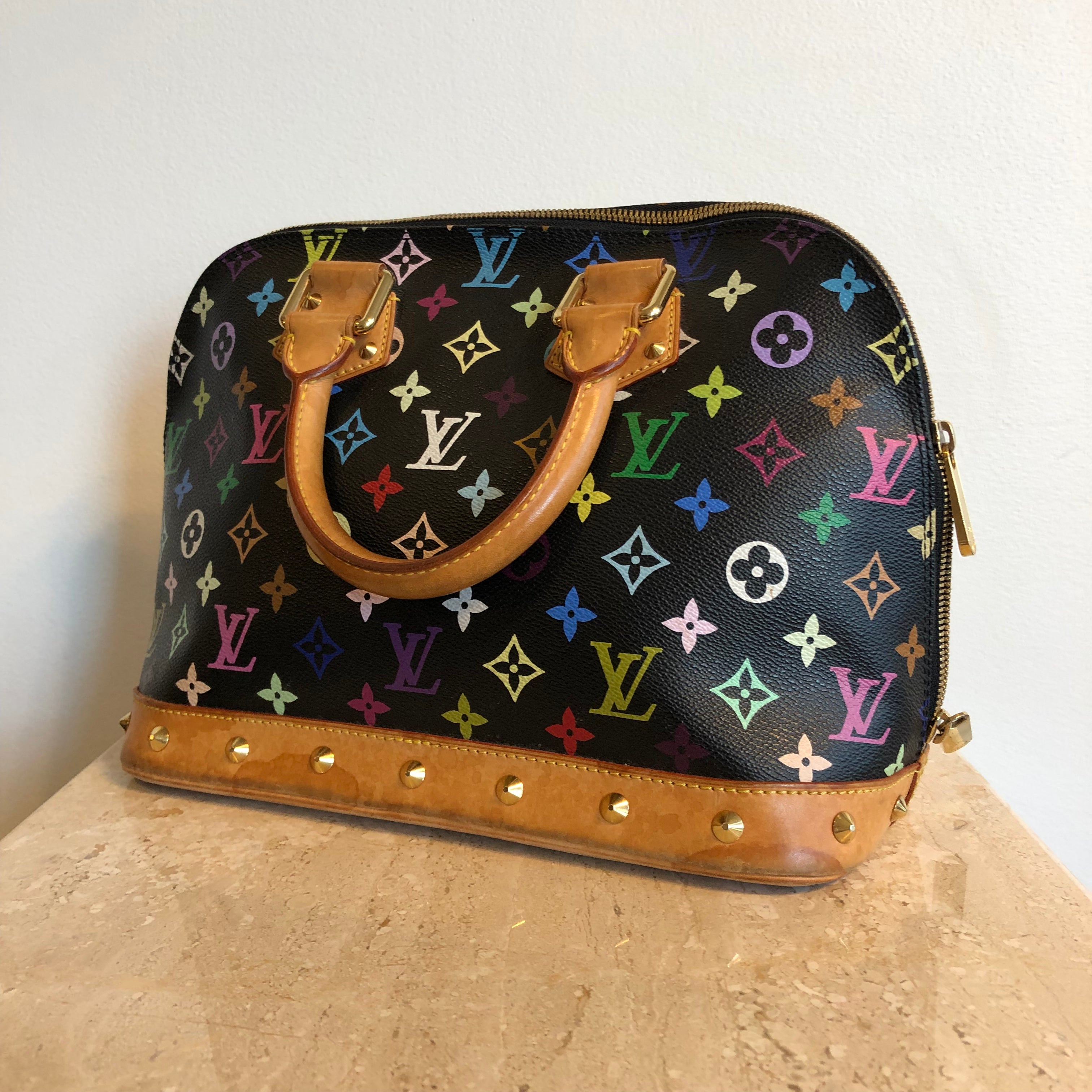 Authentic LOUIS VUITTON Black Multicolore Alma – Valamode