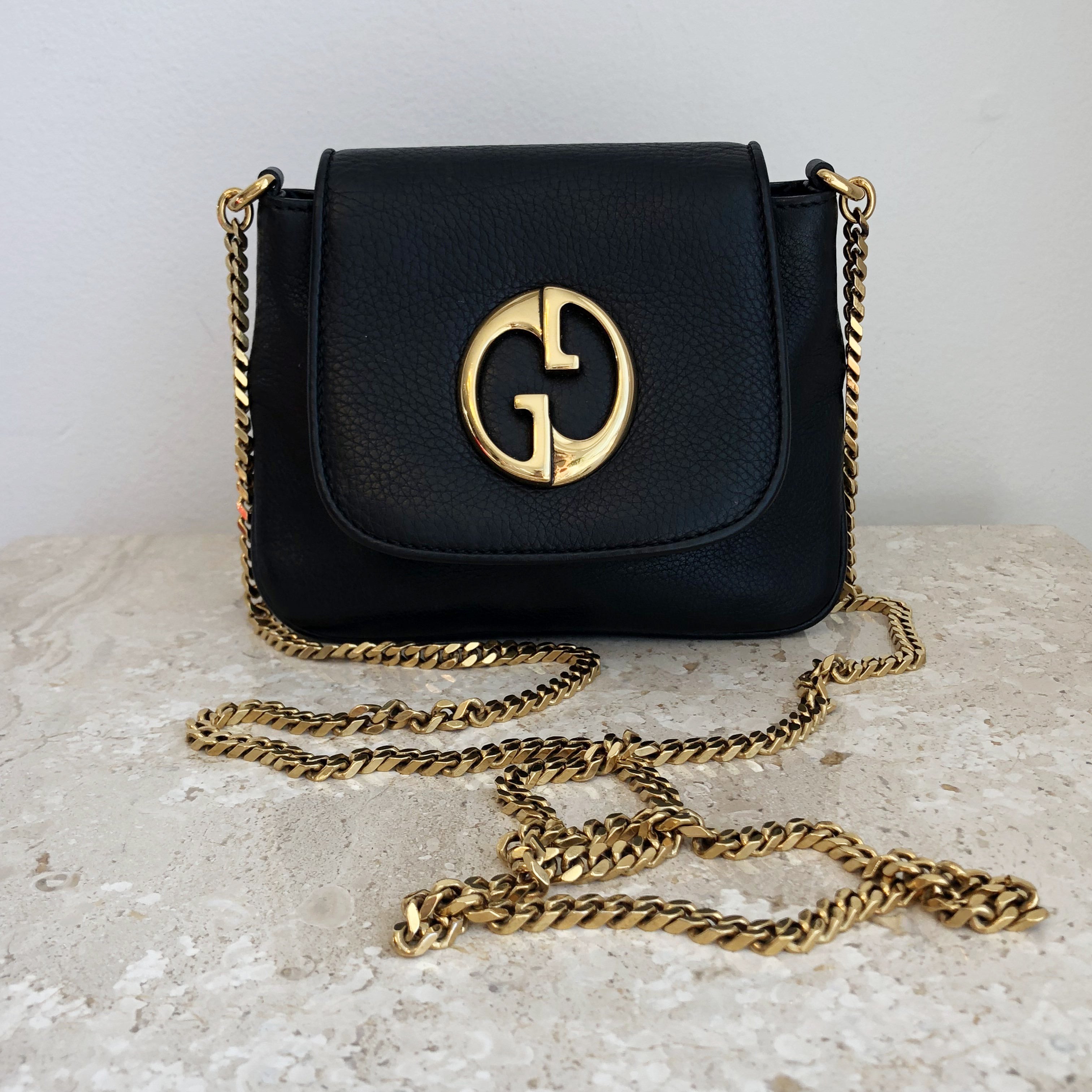 gucci black and gold crossbody