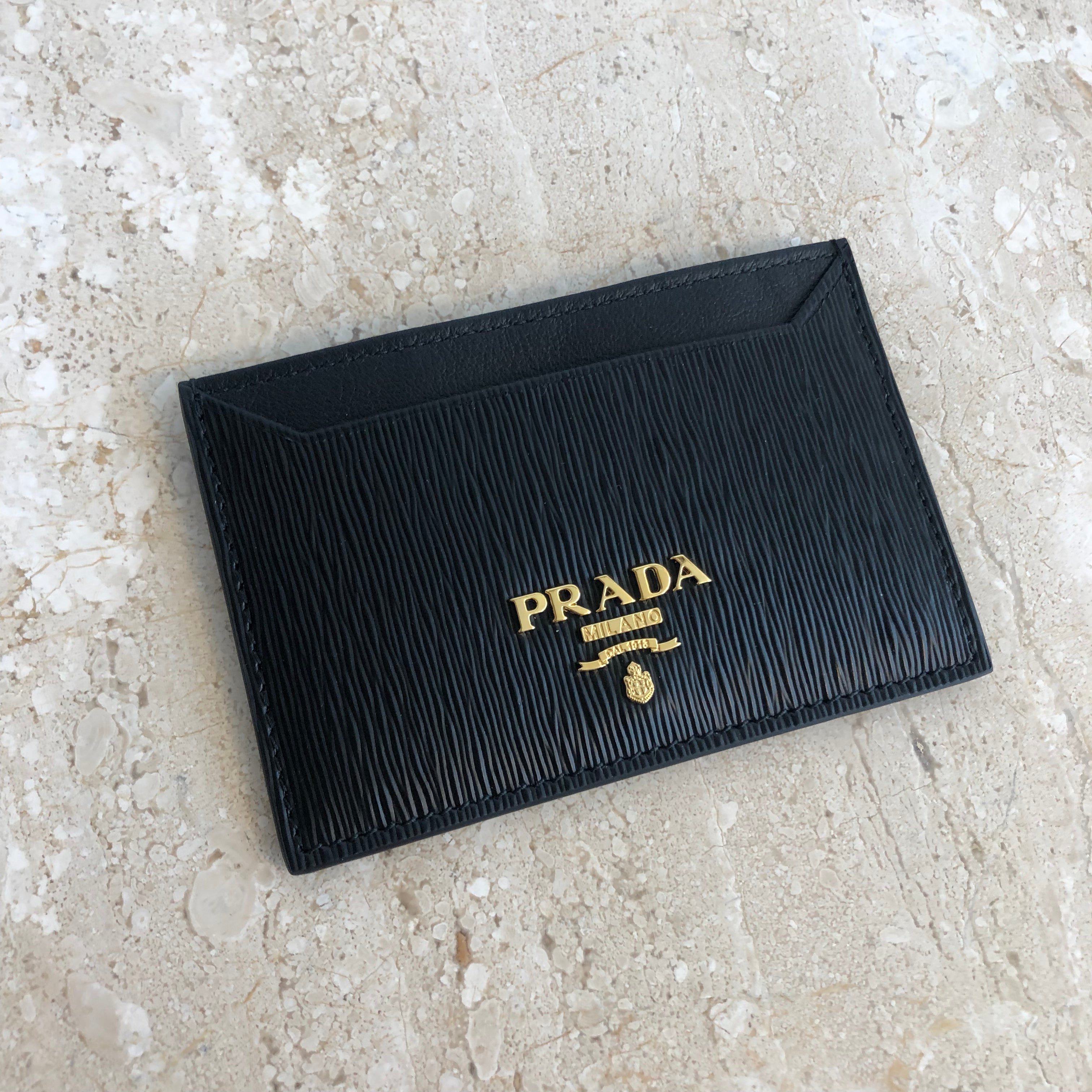 Authentic PRADA Black Card Holder – Valamode