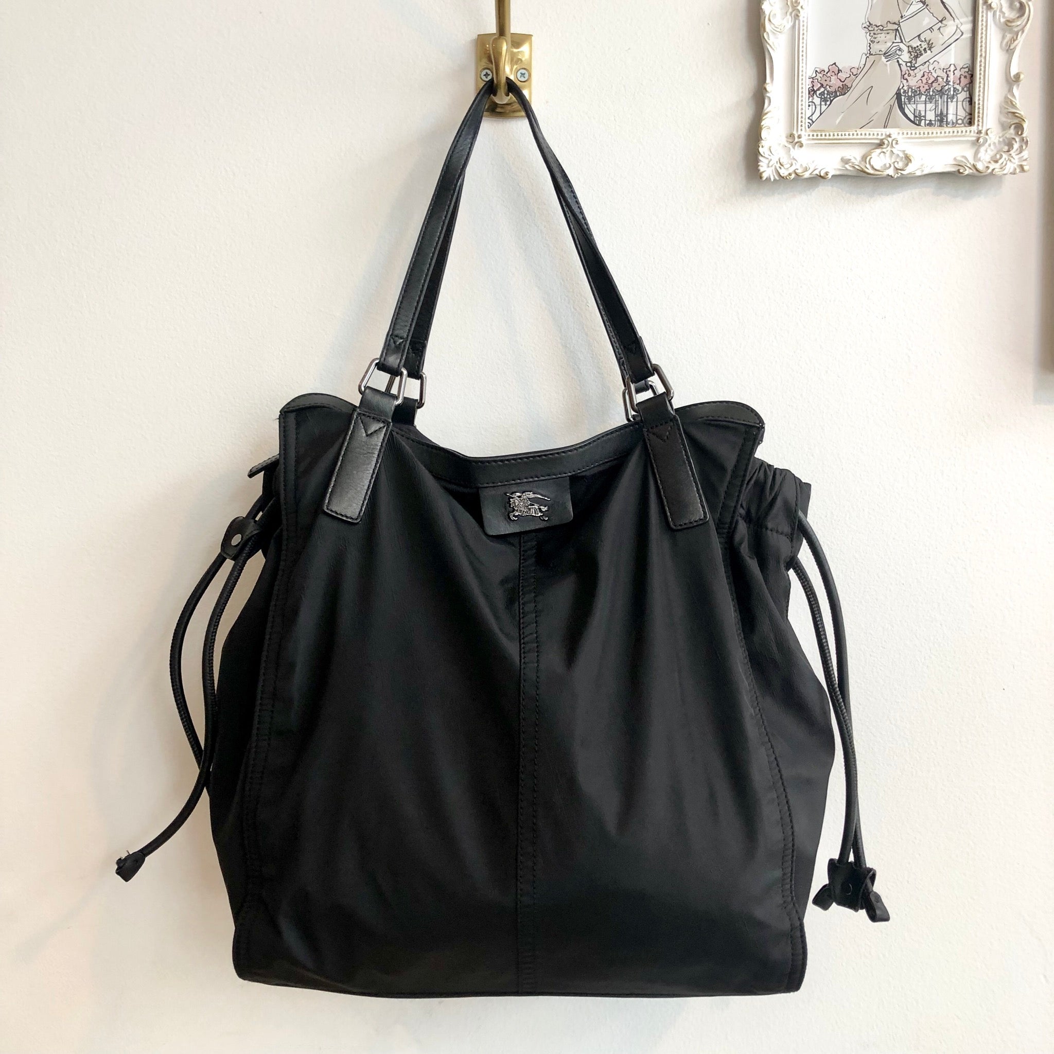 Authentic BURBERRY Black Nylon Large Tote #1 – Valamode