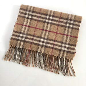 Authentic BURBERRY Check Beige Metallic Scarf – Valamode