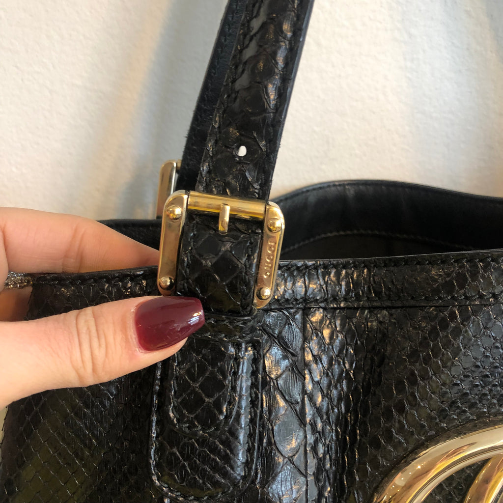 Authentic GUCCI Black Python Handbag – Valamode