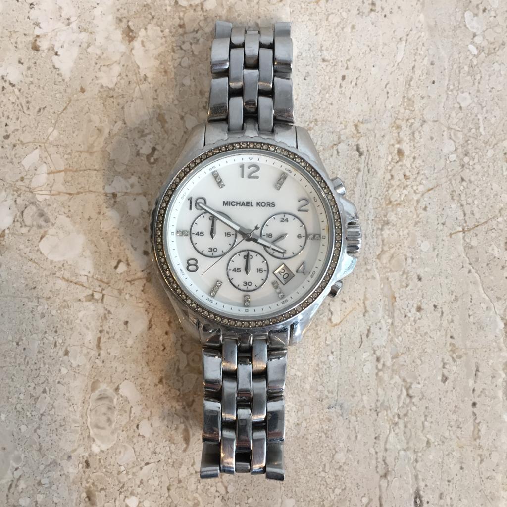 Authentic MICHAEL KORS Stainless Steel & Rinestone Watch – Valamode