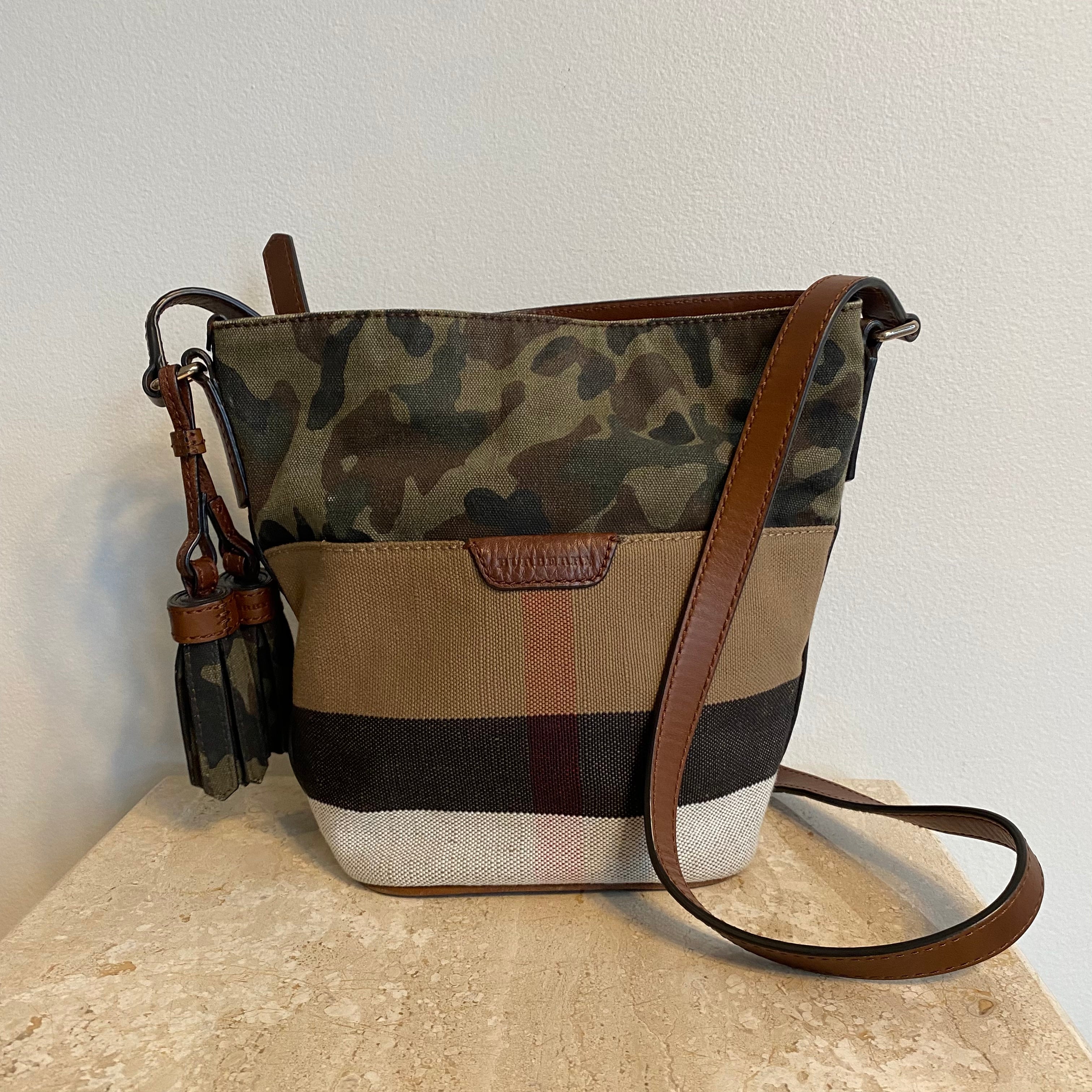 Authentic BURBERRY Canvas Check Camouflage Mini Ashby Crossbody – Valamode