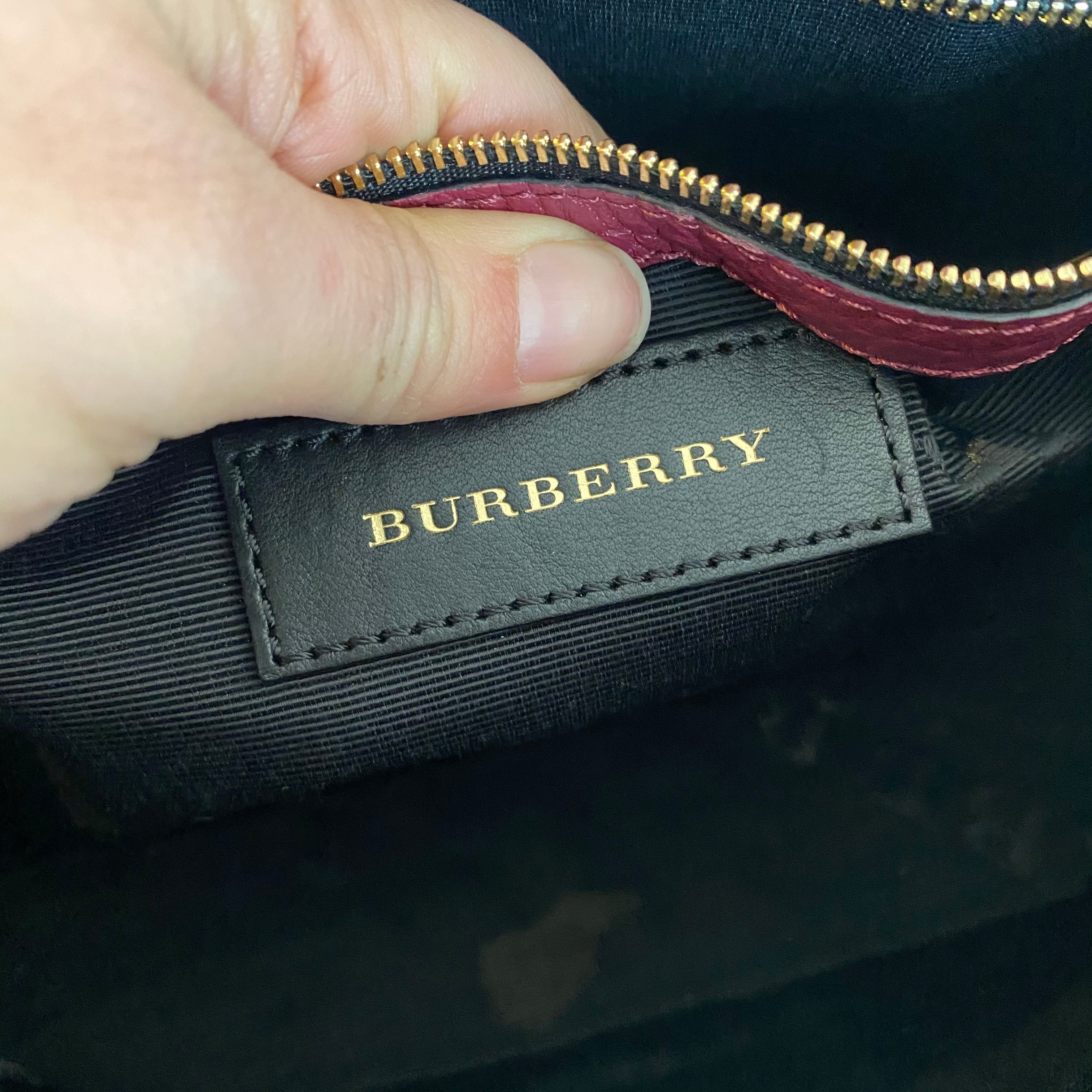 Authentic BURBERRY Chichester Embossed Check Leather Handbag – Valamode