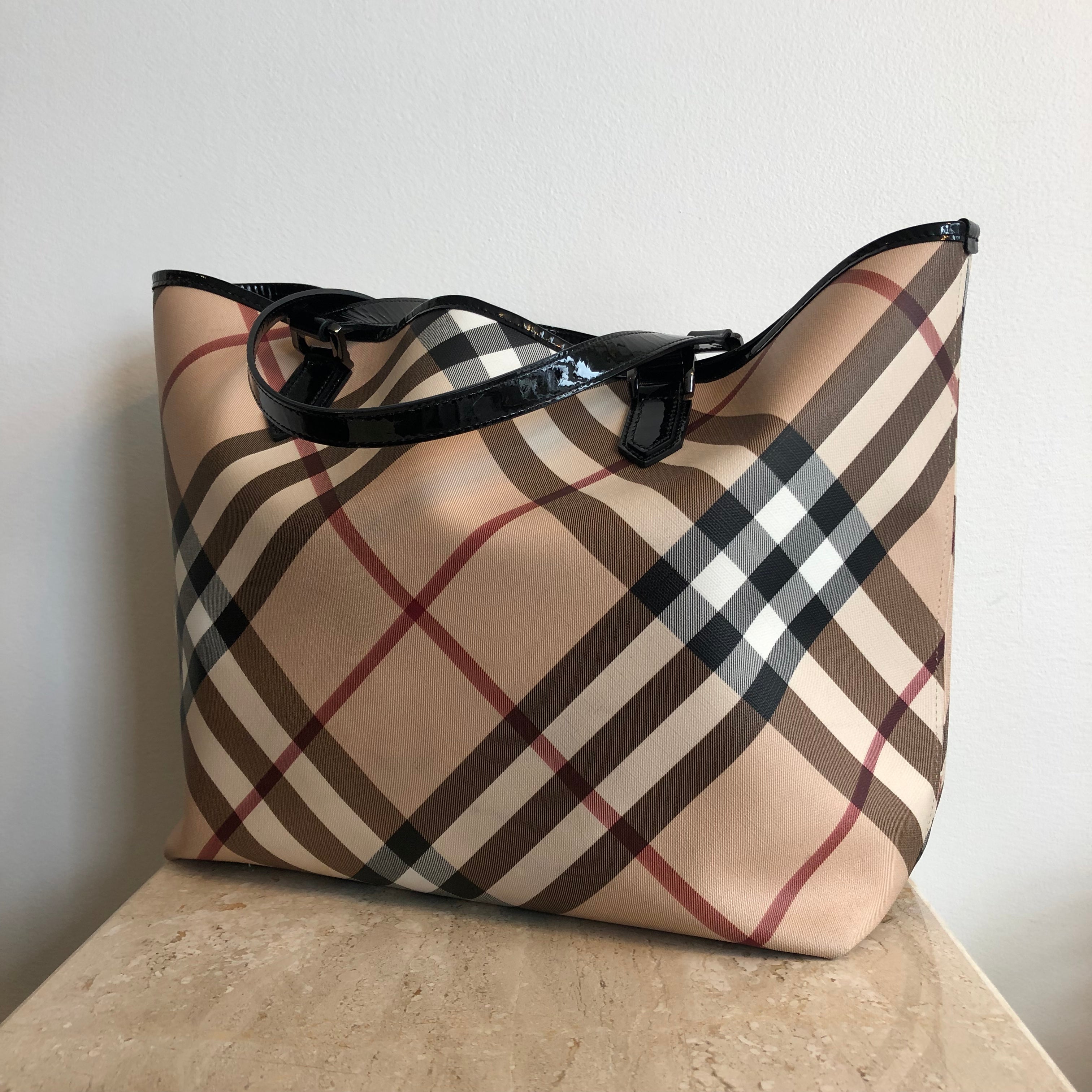 Authentic BURBERRY Large Canvas Check Tote – Valamode