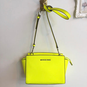 Authentic MICHAEL KORS Neon Yellow Leather Handbag – Valamode