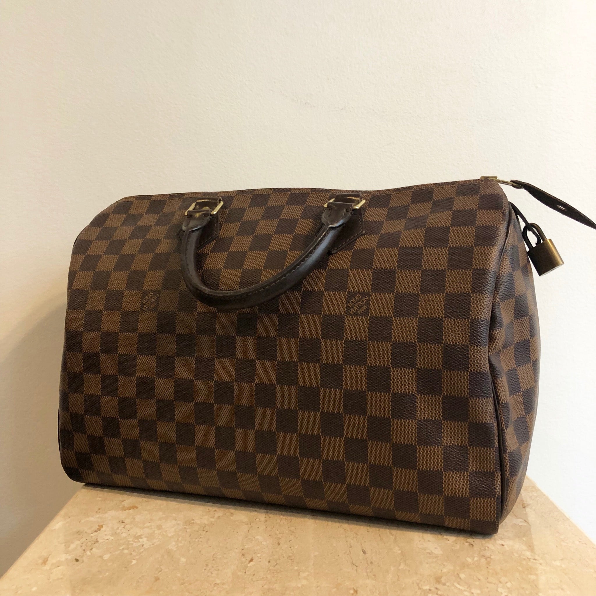 1st Payment of two Authentic LOUIS VUITTON Damier Ebene speedy 35 – Valamode