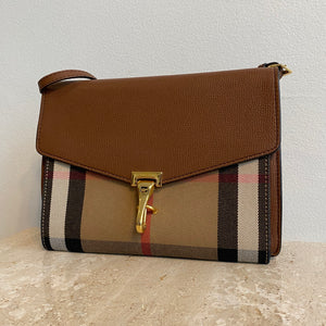 Authentic BURBERRY Small Macken House Check Crossbody. – Valamode