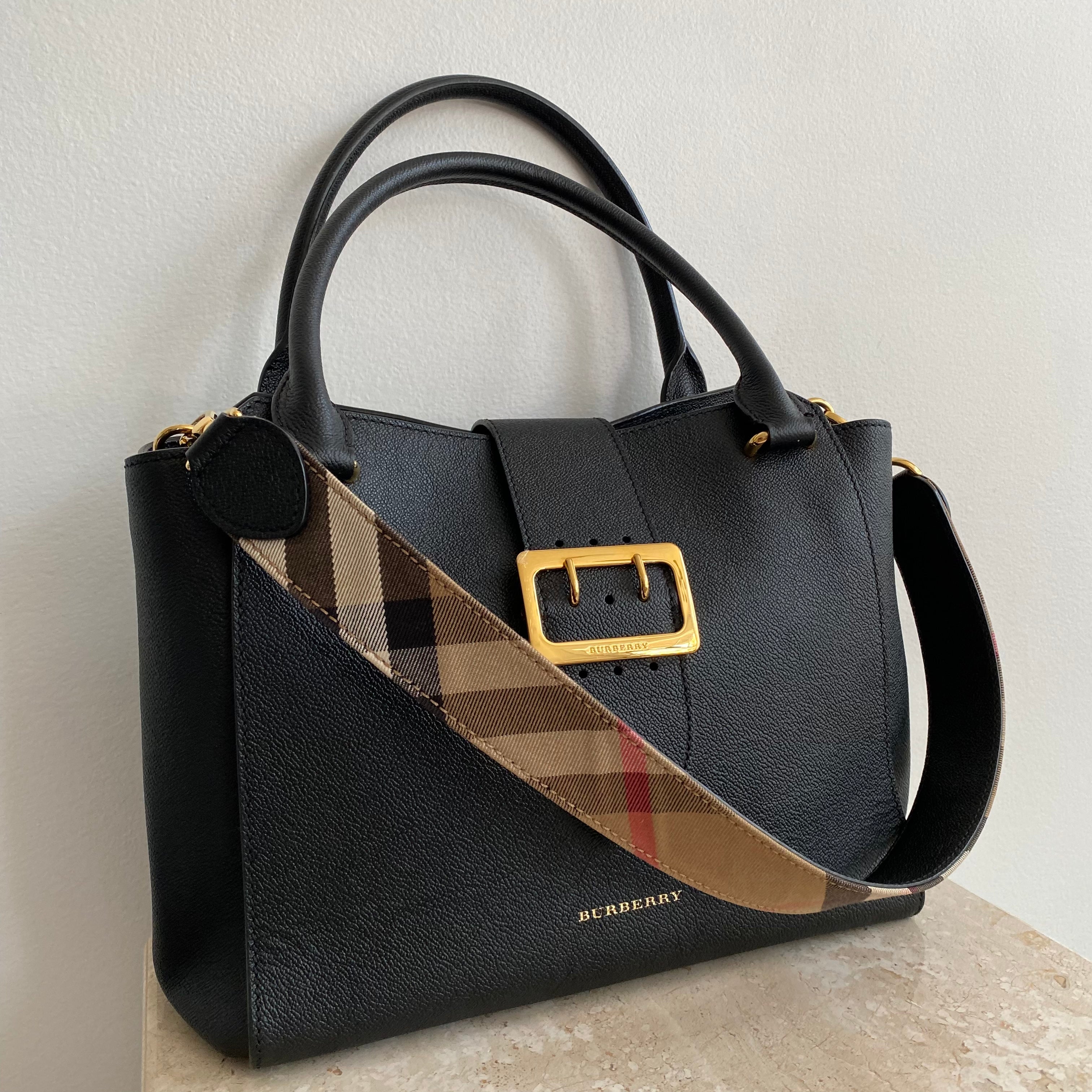 Authentic Burberry Black Buckle Tote Shoulder Bag – Valamode