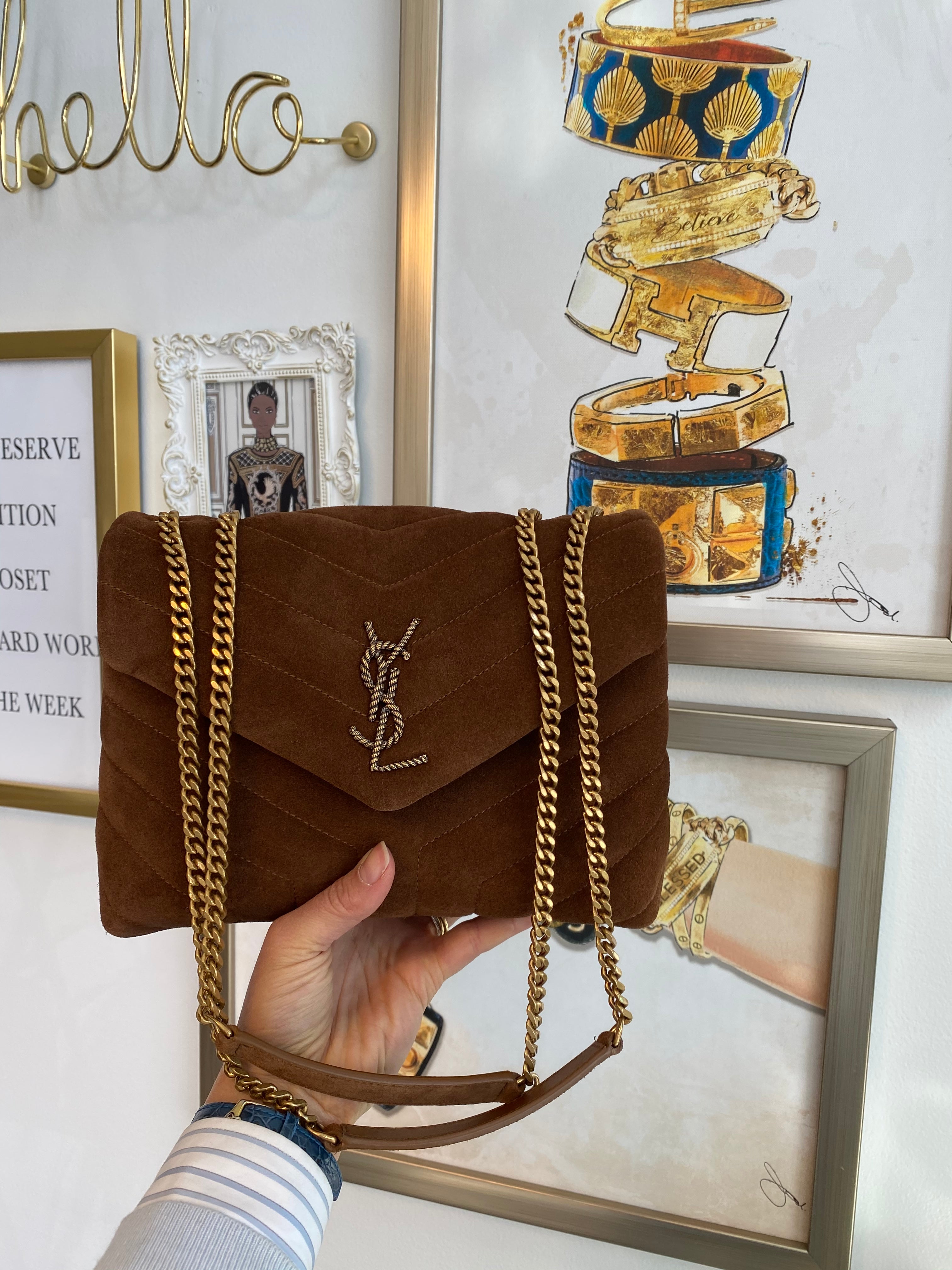 Authentic YVES SAINT LAURENT Small Lou Lou Matelasse Shoulder Bag ...