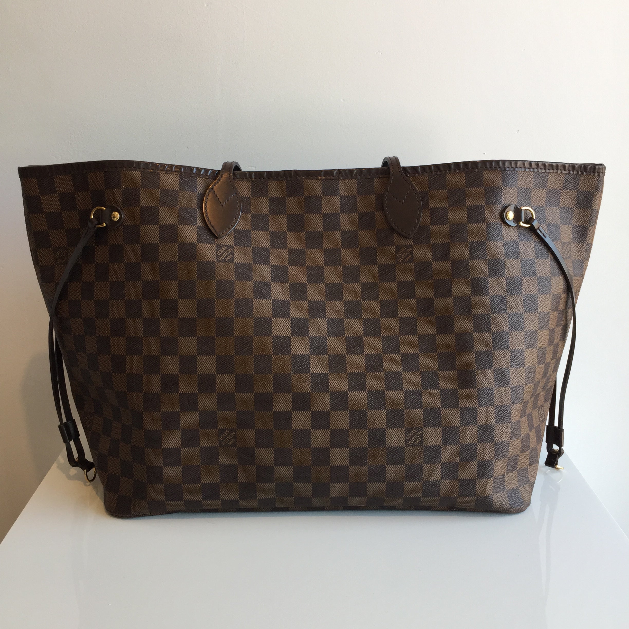 Used LOUIS VUITTON Damier Ebene Neverfull GM Tote Bag N51106 LV