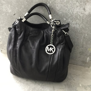 michael kors black soft leather handbag