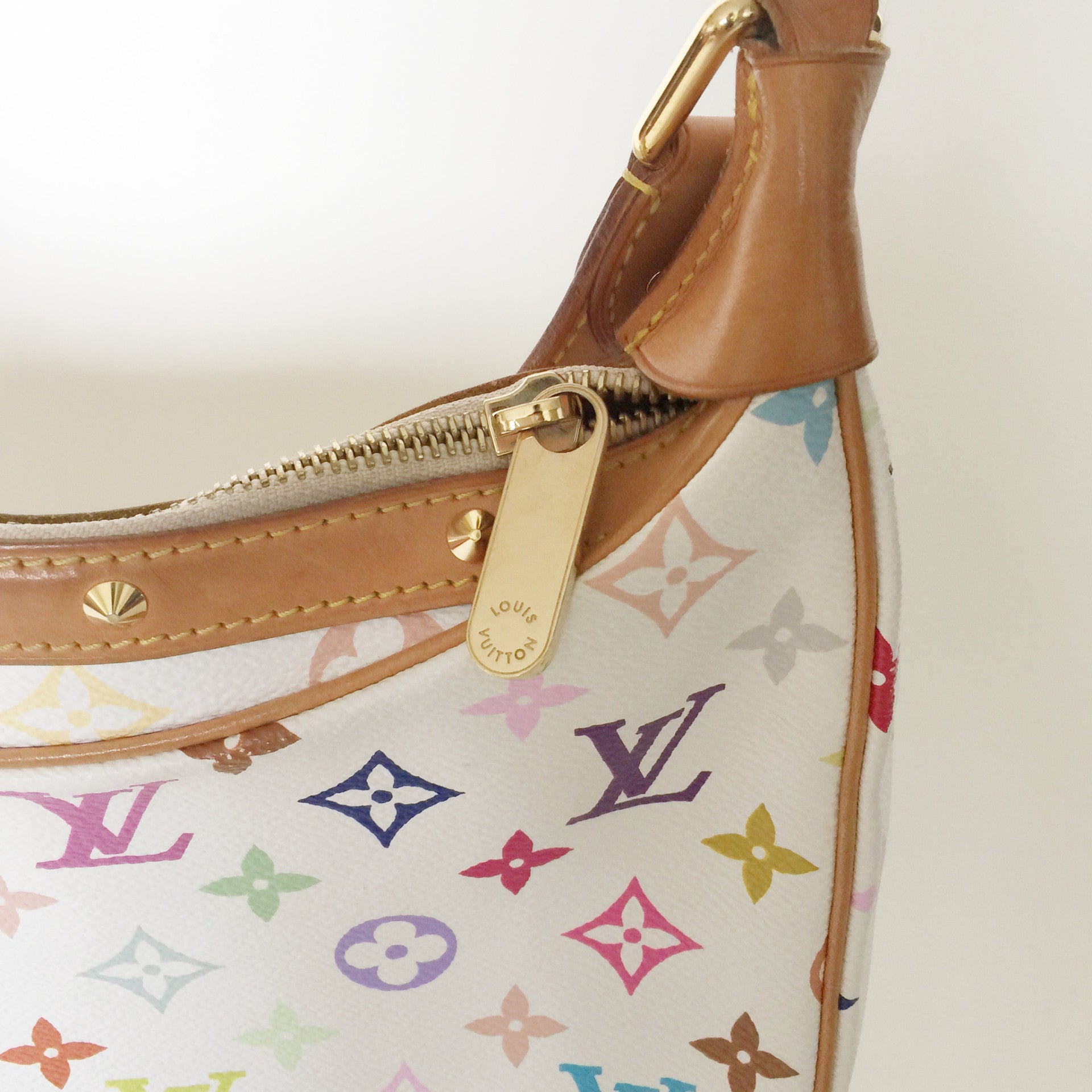 Louis Vuitton White Monogram Multicolore Boulogne Bag - Yoogi's Closet