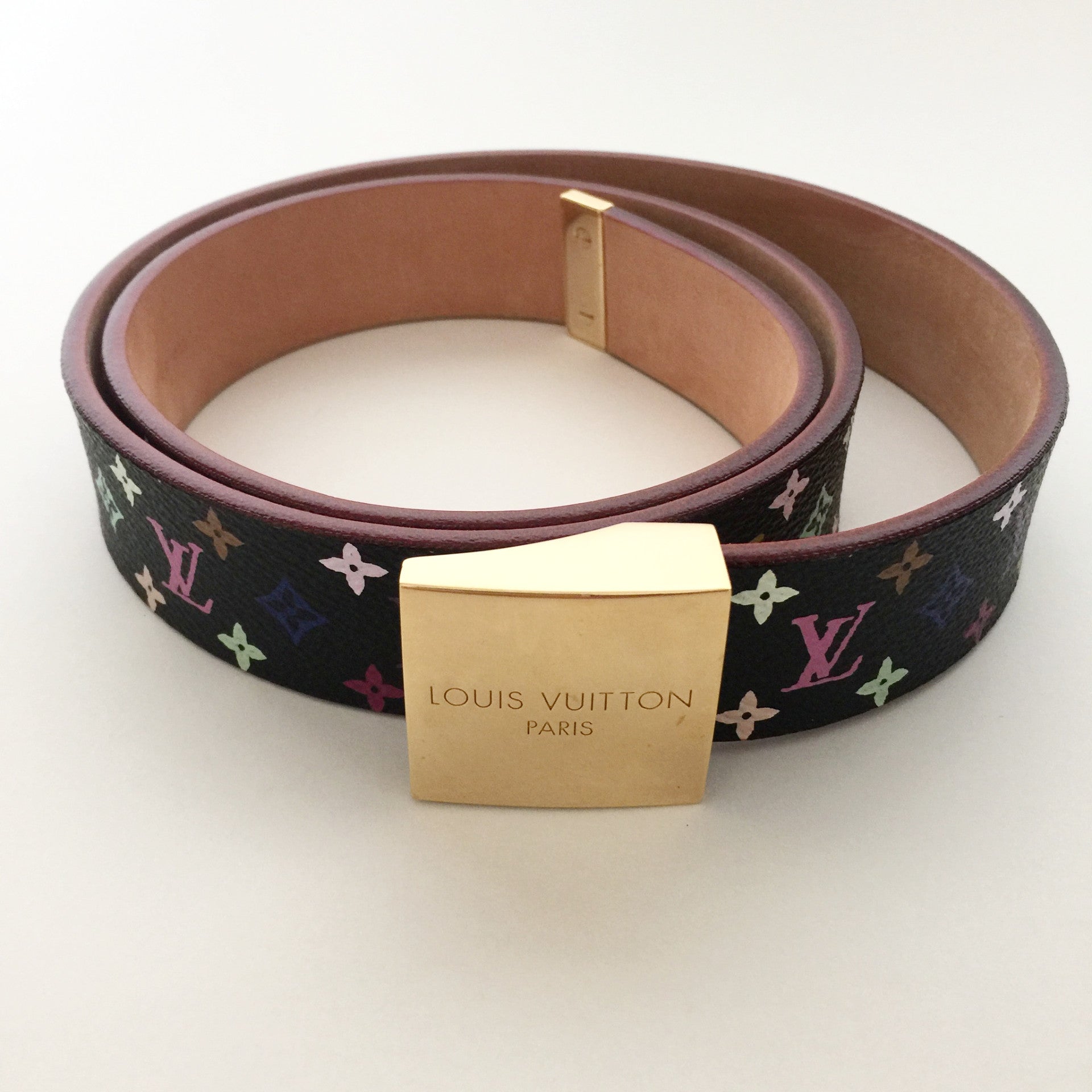 Louis Vuitton Monogram PVC Prism LV Shape Belt 100CM at 1stDibs