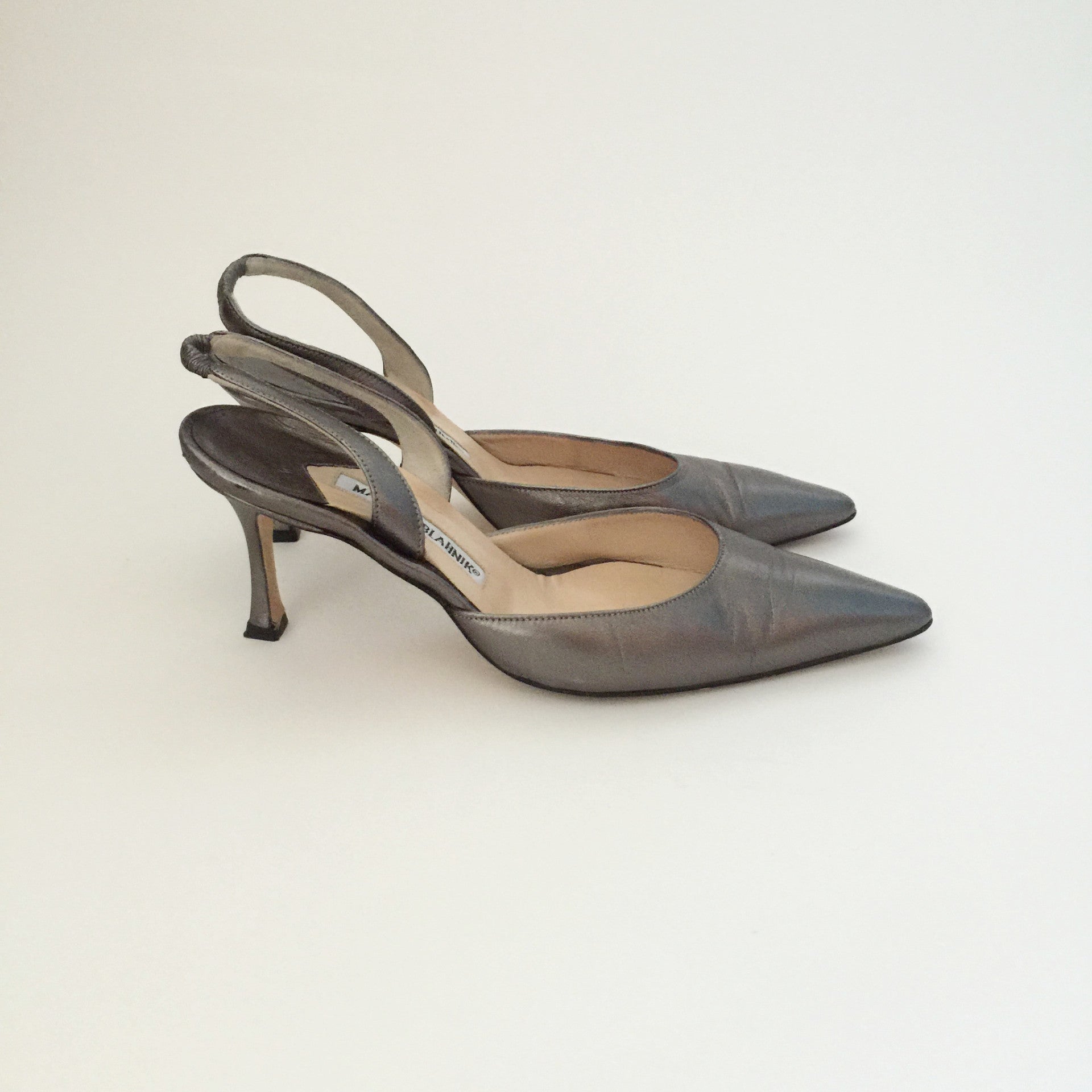 pewter slingbacks