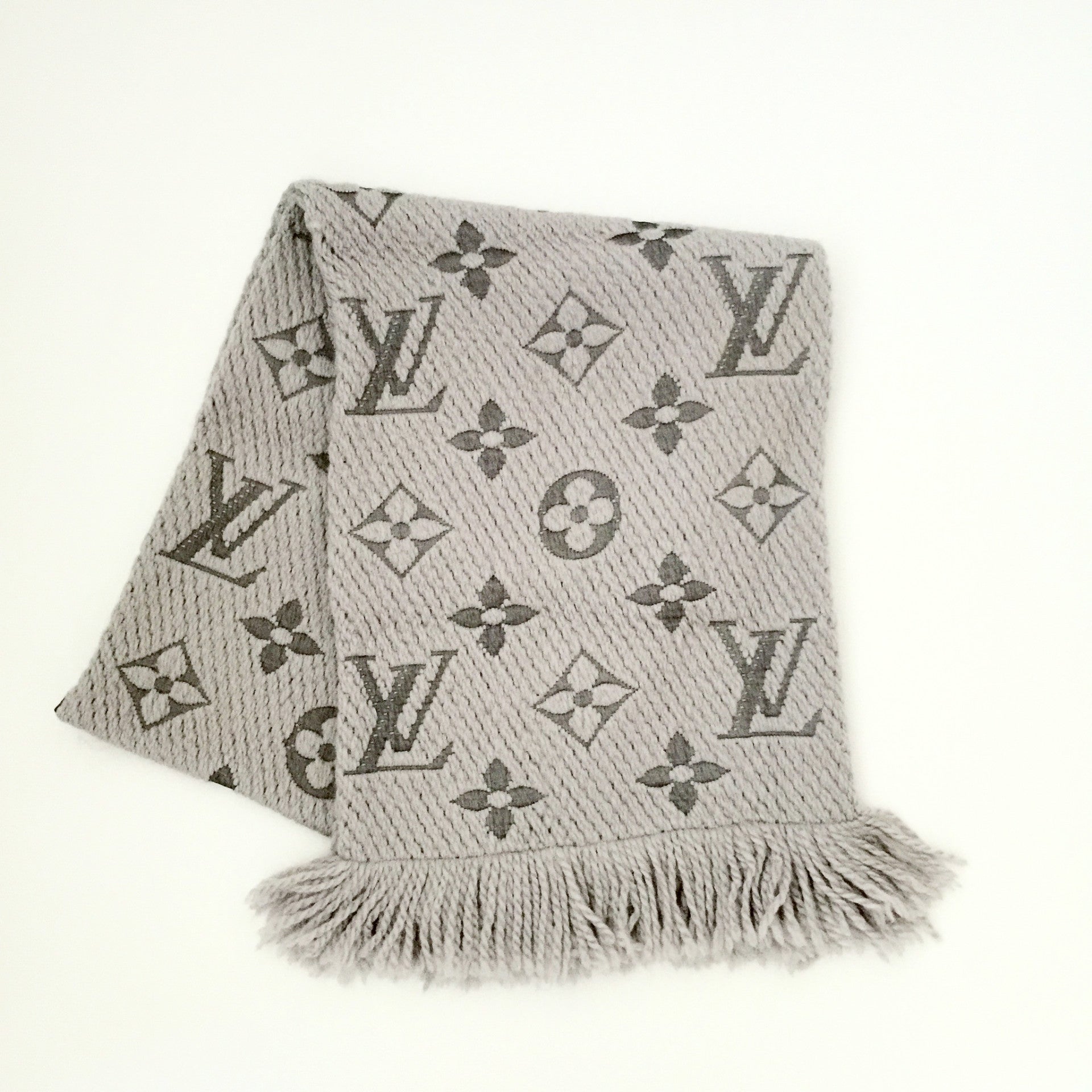 Louis Vuitton Light Brown Monogram Silk/Wool Shawl Scarf - Yoogi's