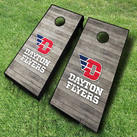Dayton Flyers Cornhole Boards Distressed Wood