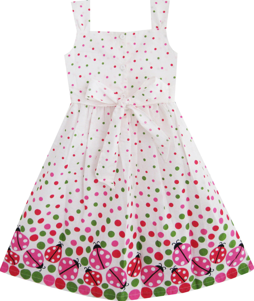 Girls Dress Bug Print Colorful Dot – Sunny Fashion