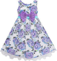 Girls Dress Purple Flower Tulle Wedding Pageant Dress – Sunny Fashion