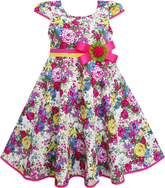Girls Dress Big Girls Floral Princess Holiday – Sunny Fashion