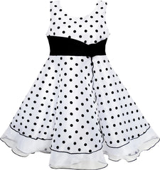 Girls Dress Black White Dot Tulle Party Pageant – Sunny Fashion