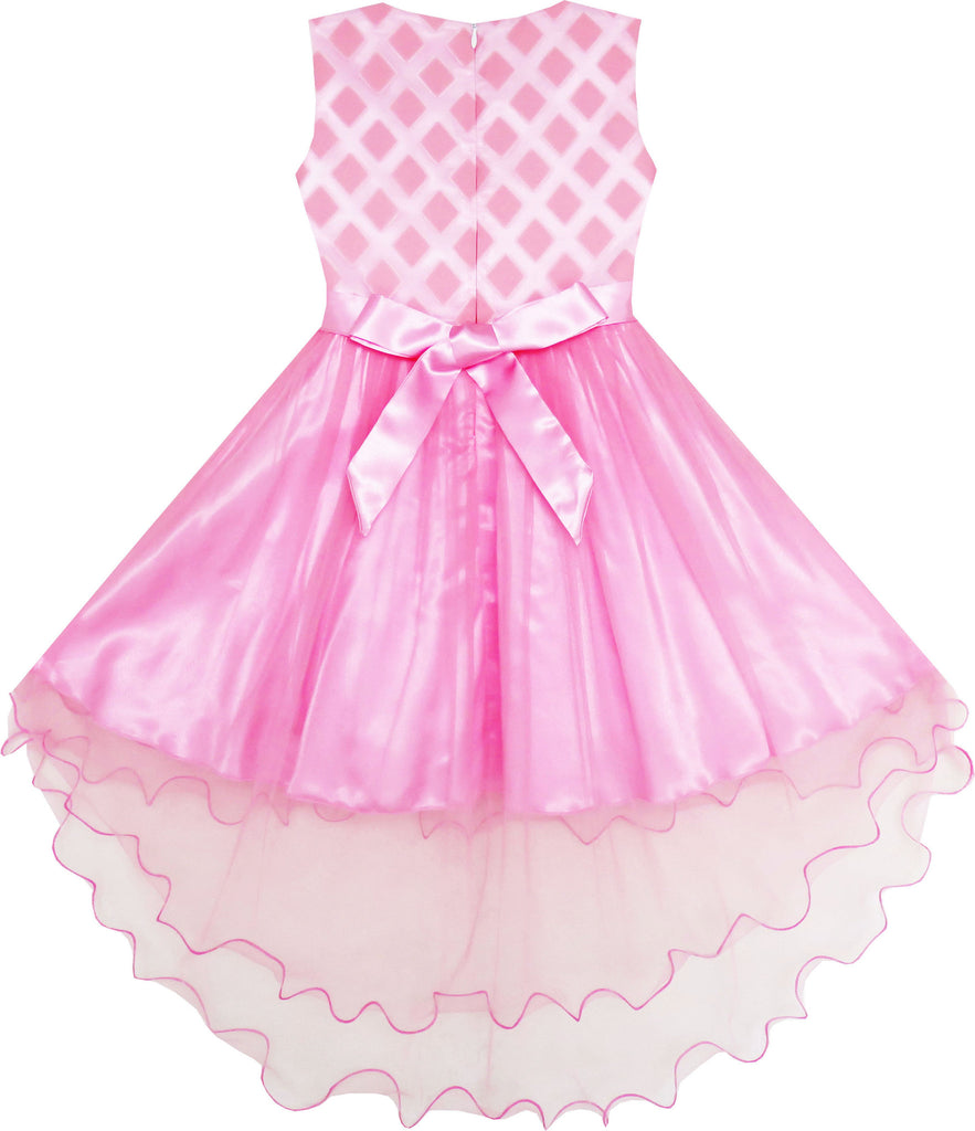 Girls Dress Hi-lo Maxi Princess Tulle Overlay Party Pink – Sunny Fashion