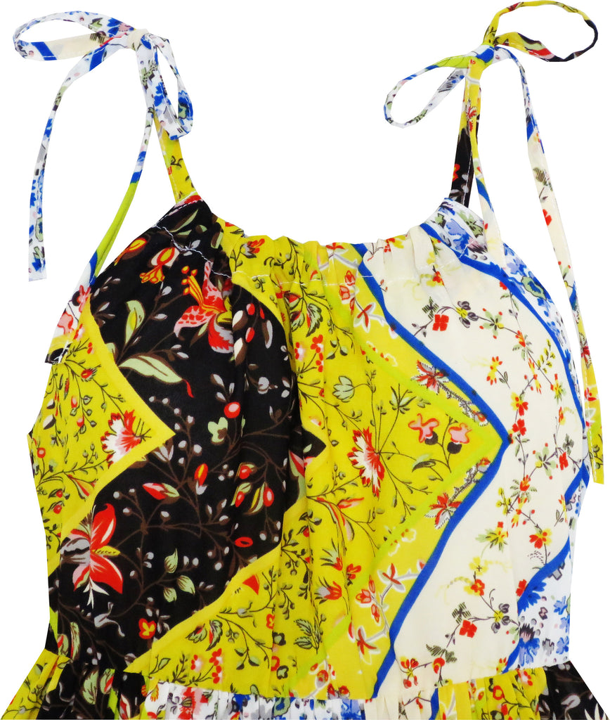 Girls Dress Spaghetti Strap Midi Mosaic Flower Beach Party – Sunny Fashion