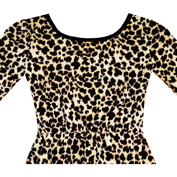 Girls Dress Leopard Print Fall Winter Dress – Sunny Fashion