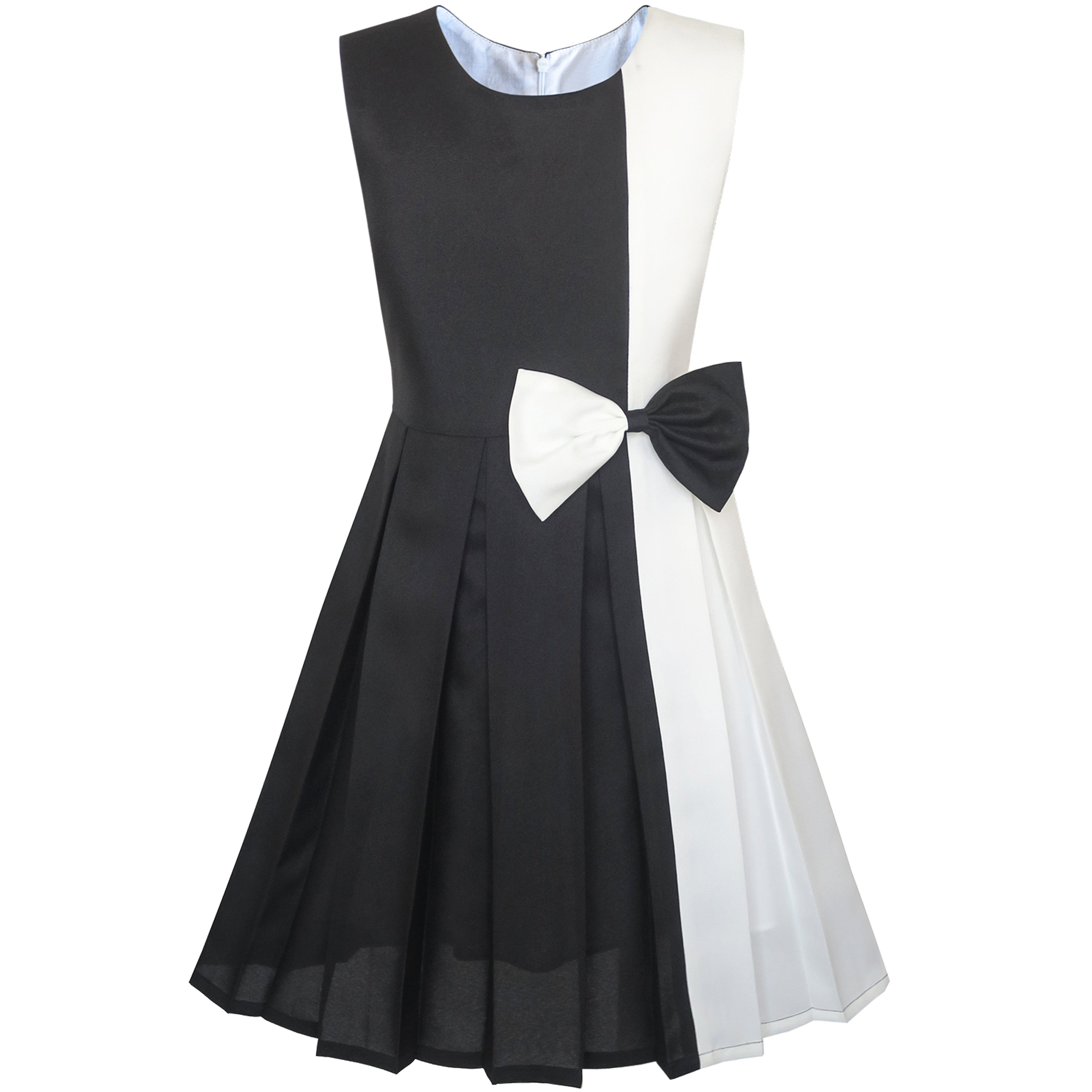 black and white block dress