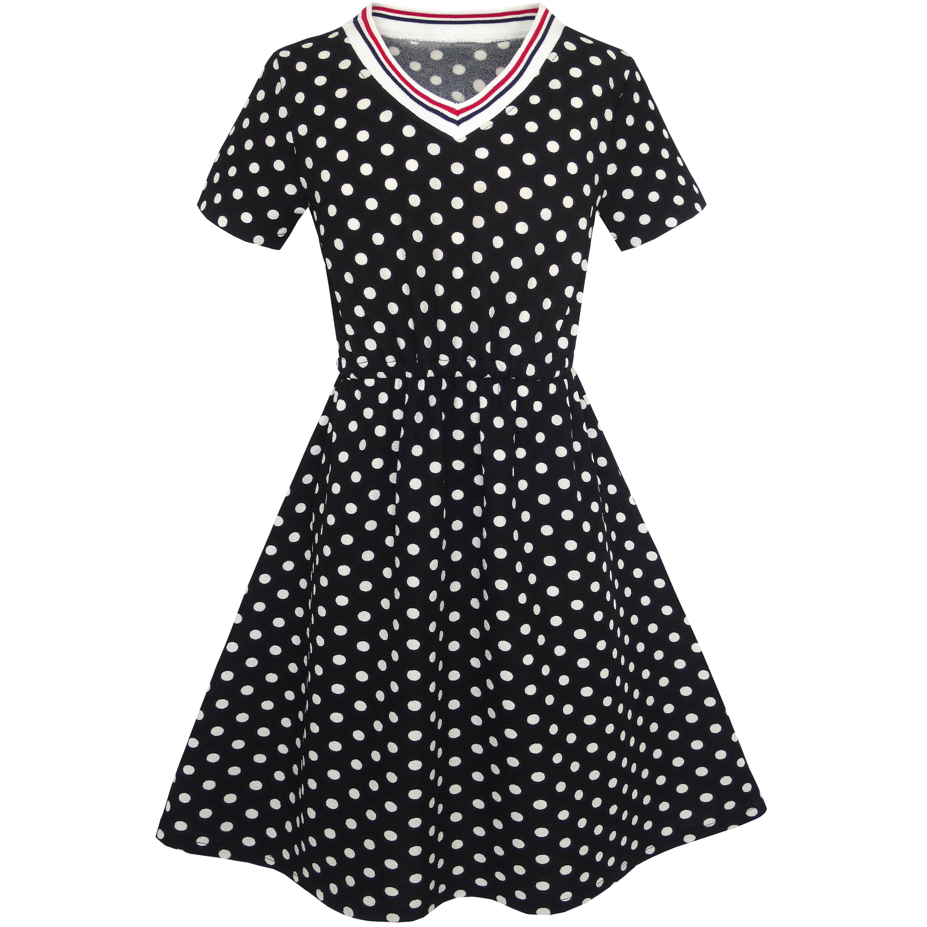 girls black and white polka dot dress