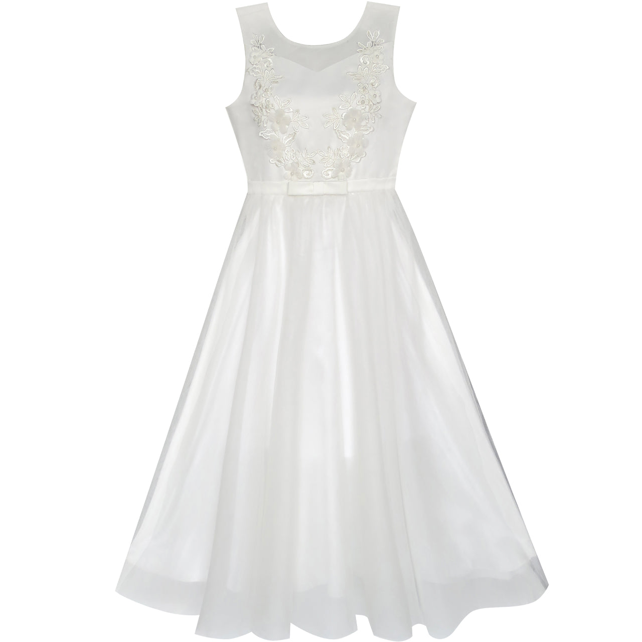 Girls Dress A-line Off White Tower Skirt Princess – Sunny Fashion