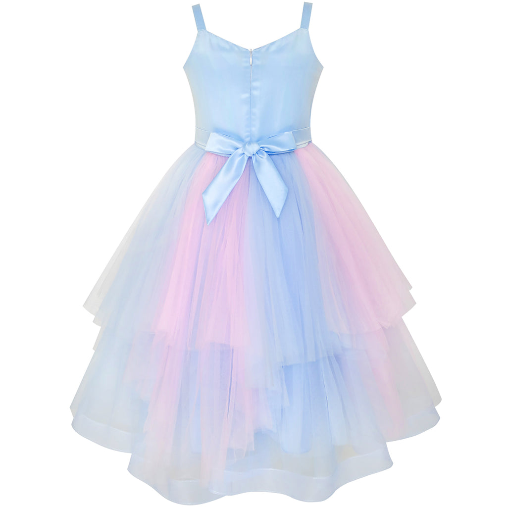 Girls Dress Butterfly Pink Blue Skater Ball Gown Pageant – Sunny Fashion