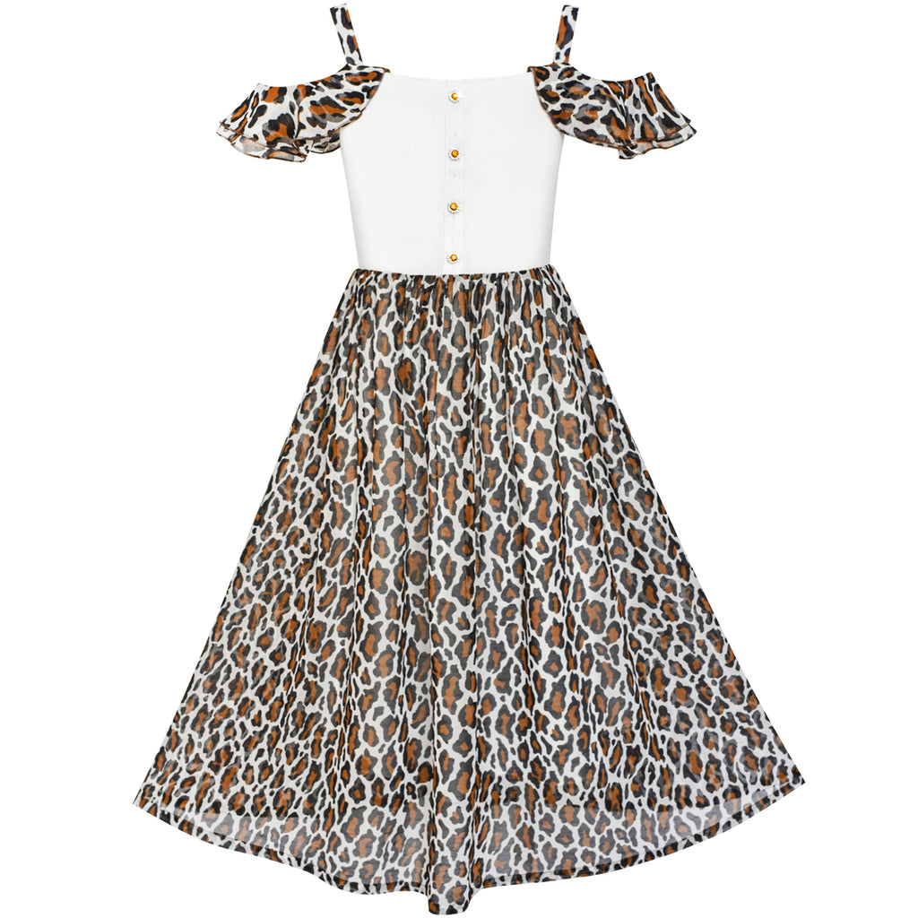 multicolor leopard print maxi skirt