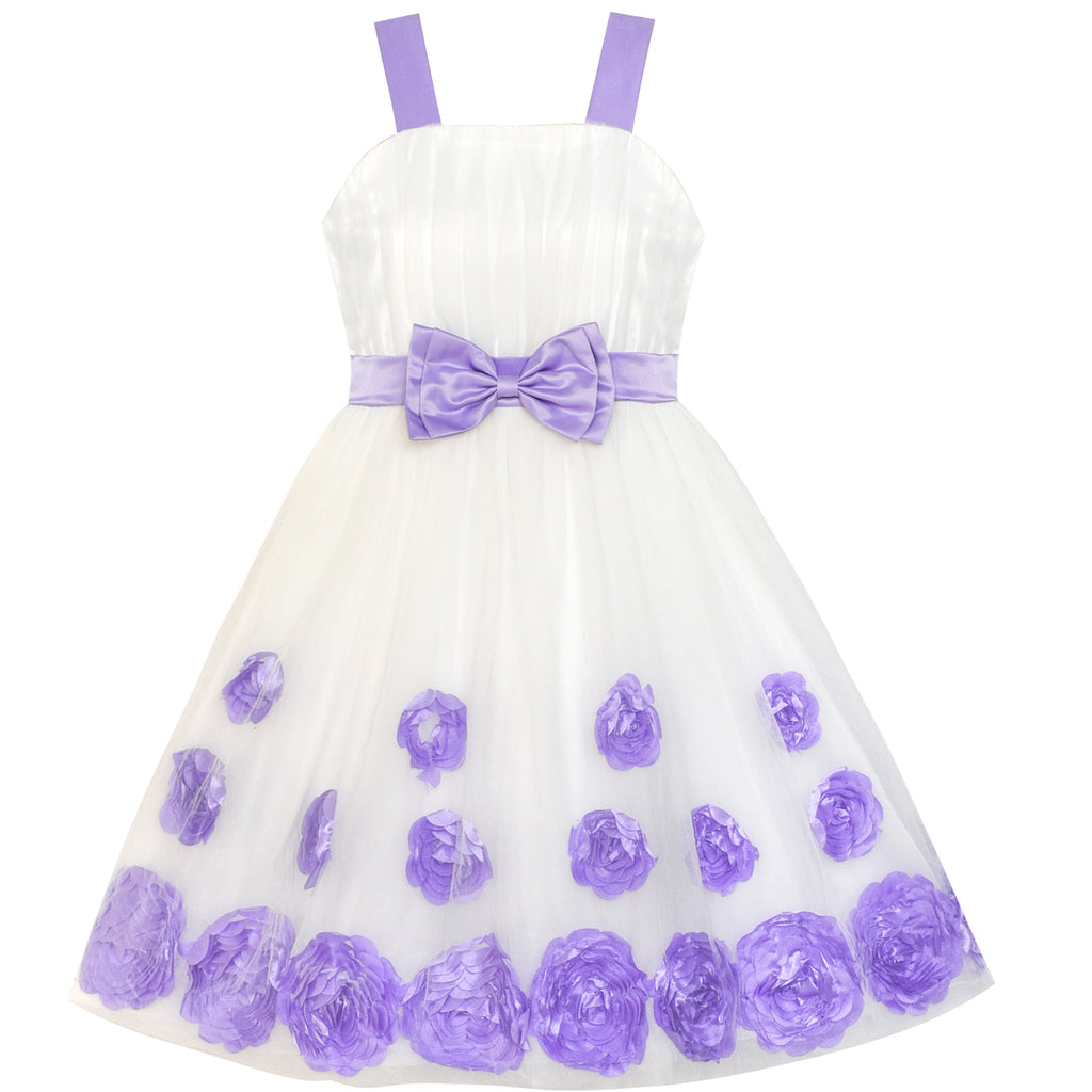 flower girl dresses in purple