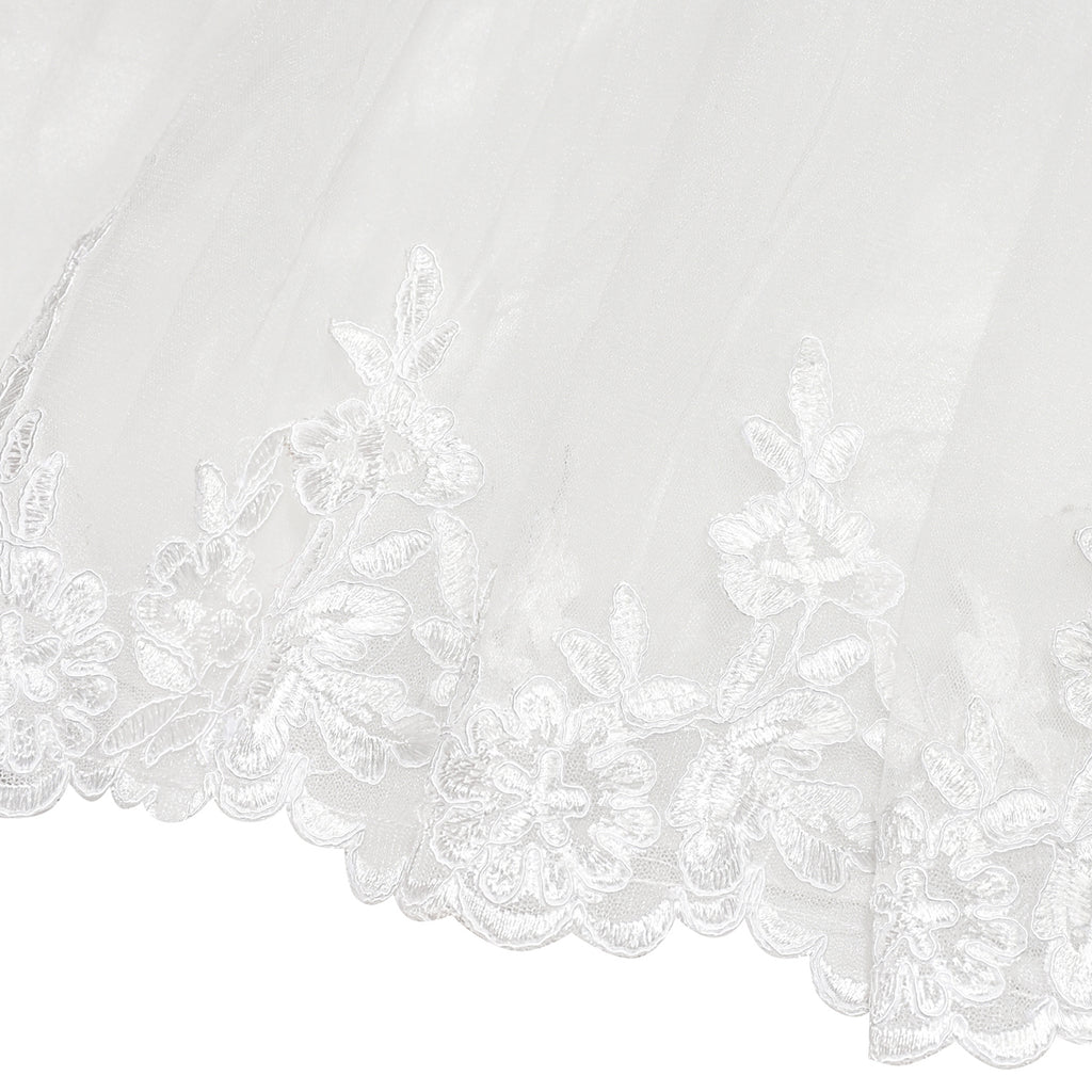 Flower Girl Dress Off White Cap Sleeve Wedding Party – Sunny Fashion