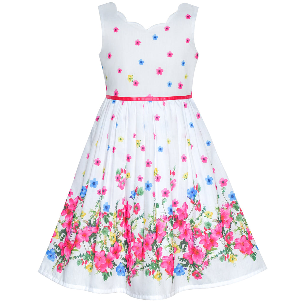 Girls Dress Pink Flower Petal Summer Sundress – Sunny Fashion