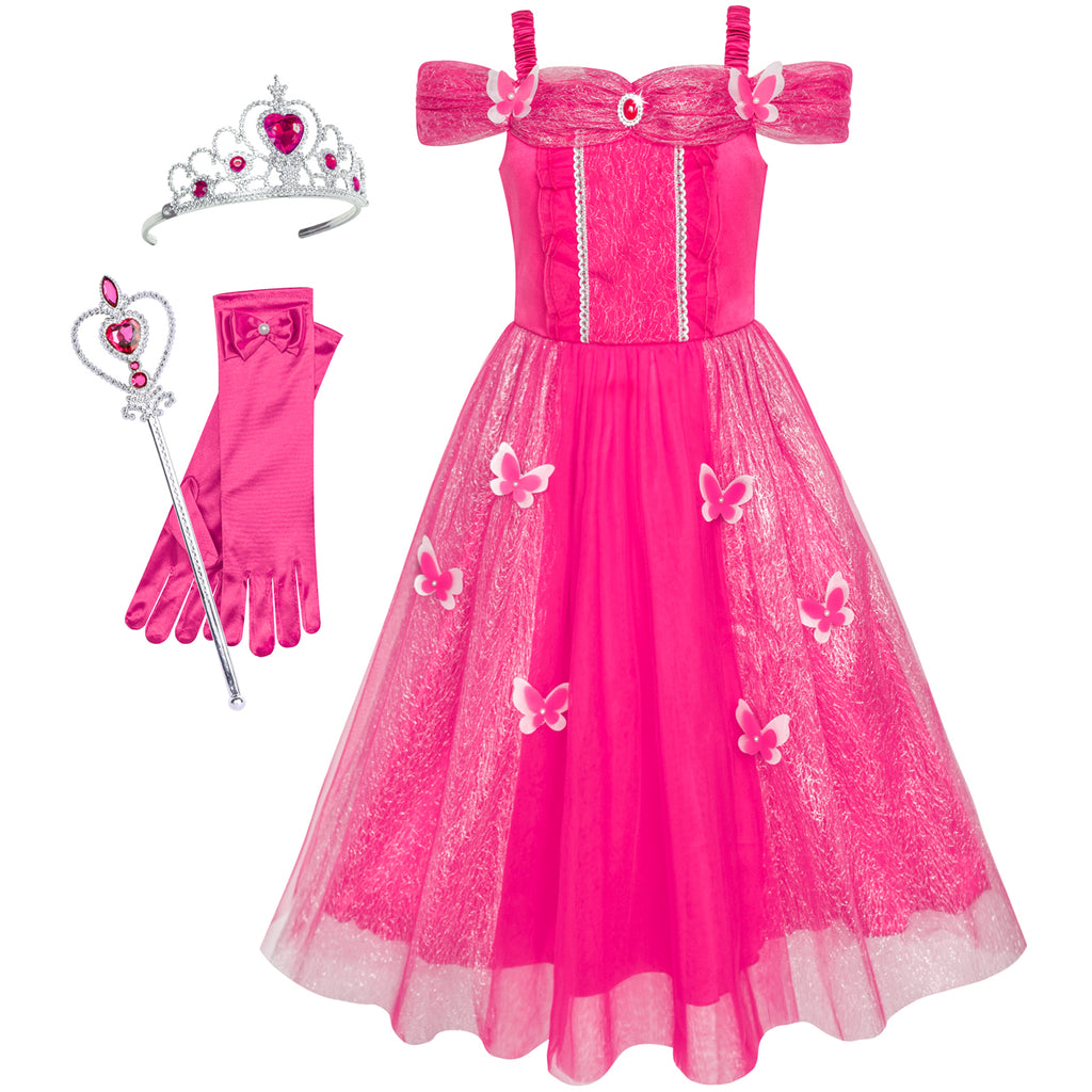 Girls Dress Butterfly Princess Accessories Crown Magic Wand – Sunny Fashion