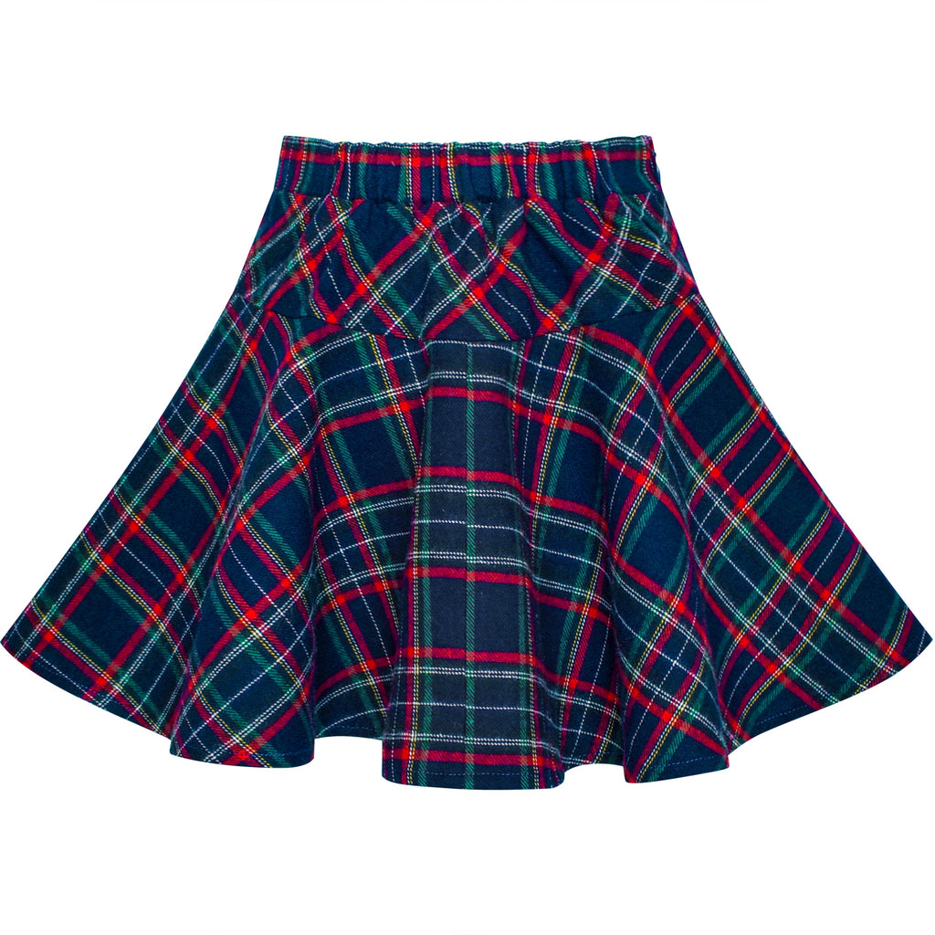 Girls Skirt Plaid Stretchy School Uniform Tartan Back School – Sunny ...