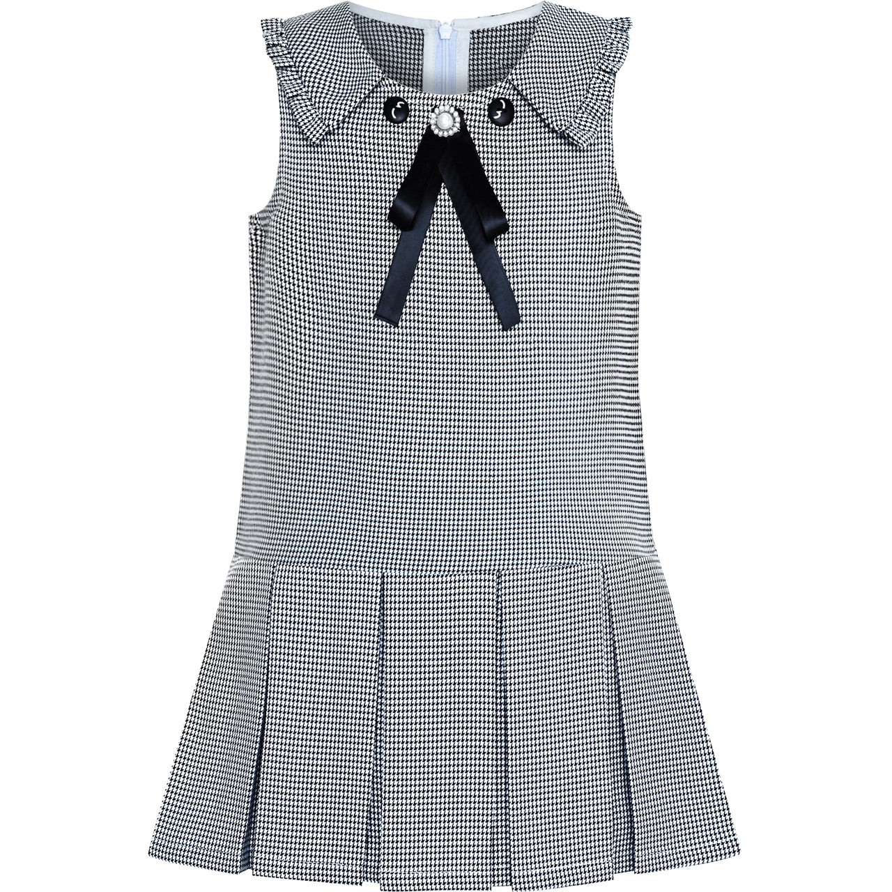 Girls Dress Pleated Blue Plaid Collar School Uniform – Sunny Fashion