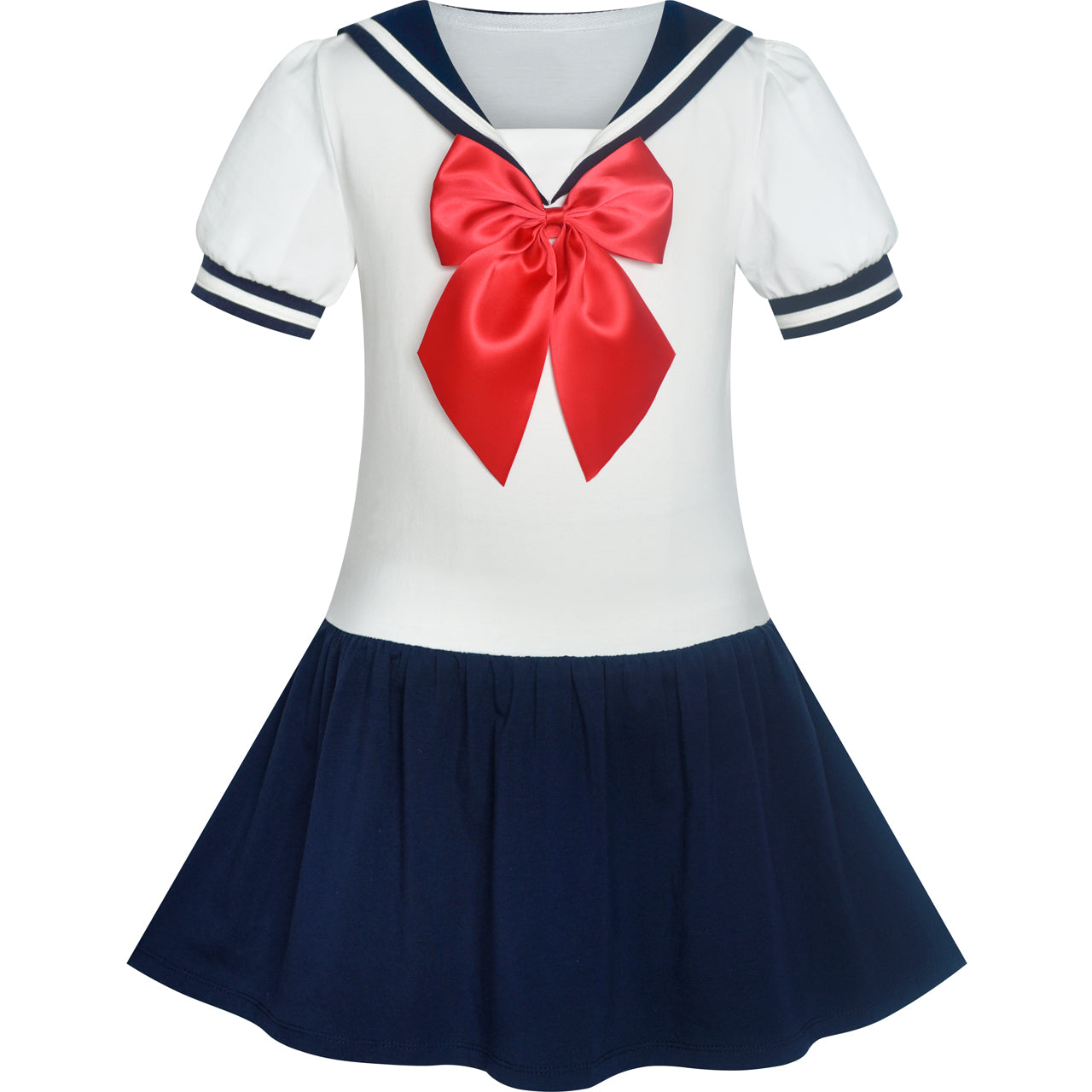 Girls Dress Sailor Moon Cosplay School Uniform Blue Suit – Sunny