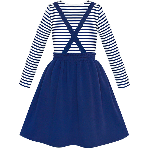 2 Pieces Girls Dress T-Shirt Suspender Skirt School Uniform – Sunny Fashion