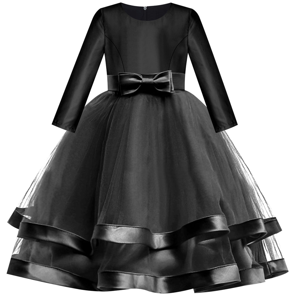 girls black ball gown