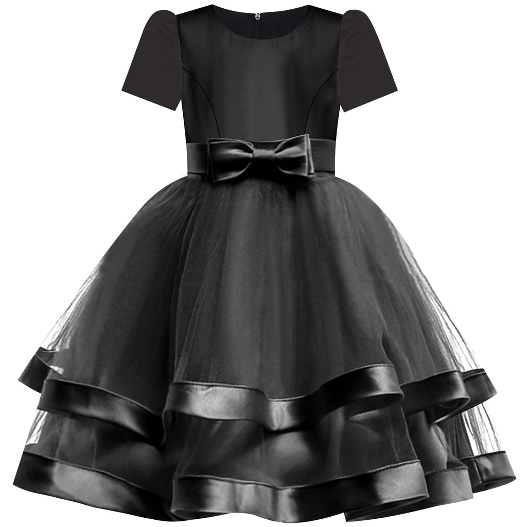 short sleeve black gown