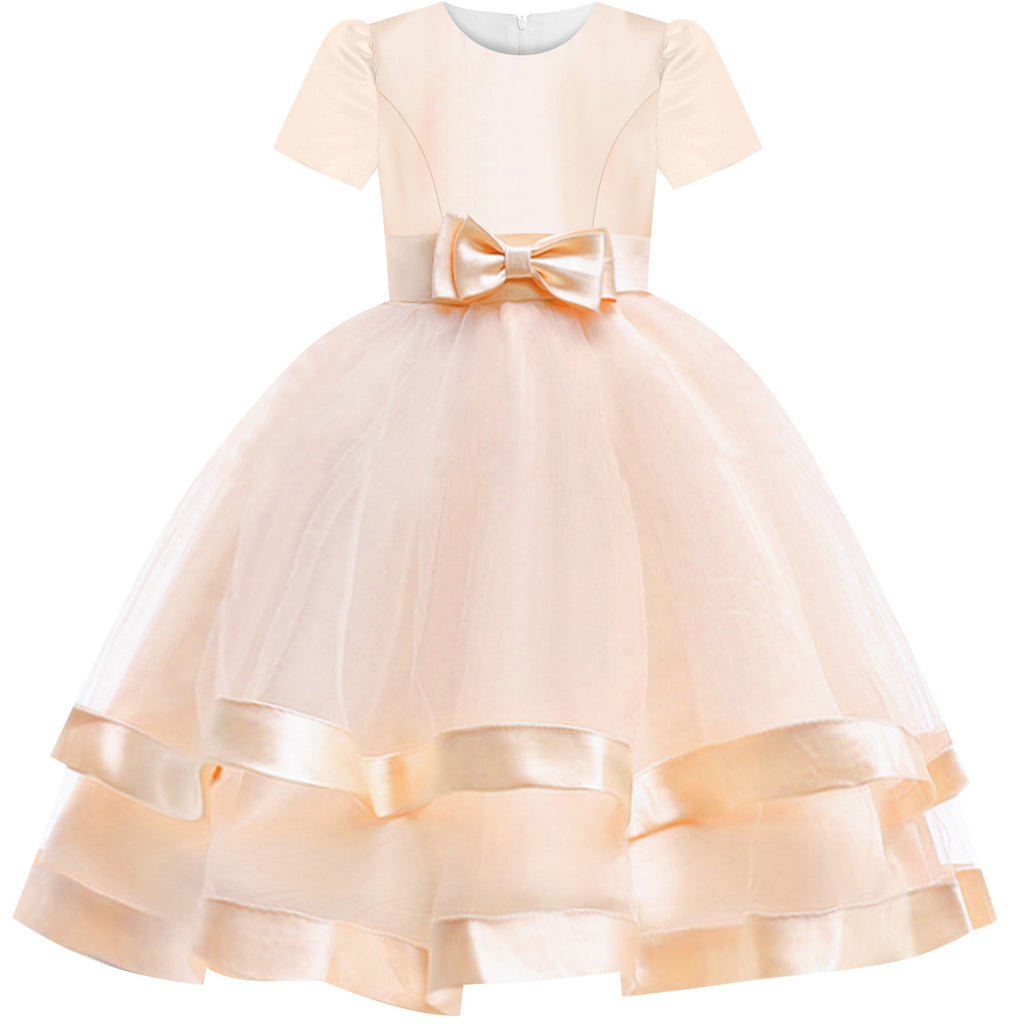 champagne color girl dresses